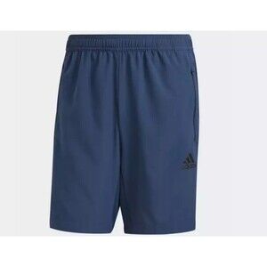 Adidas Men's AEROREADY Designed to Move Woven Zip Pocket Shorts Size L NAVY